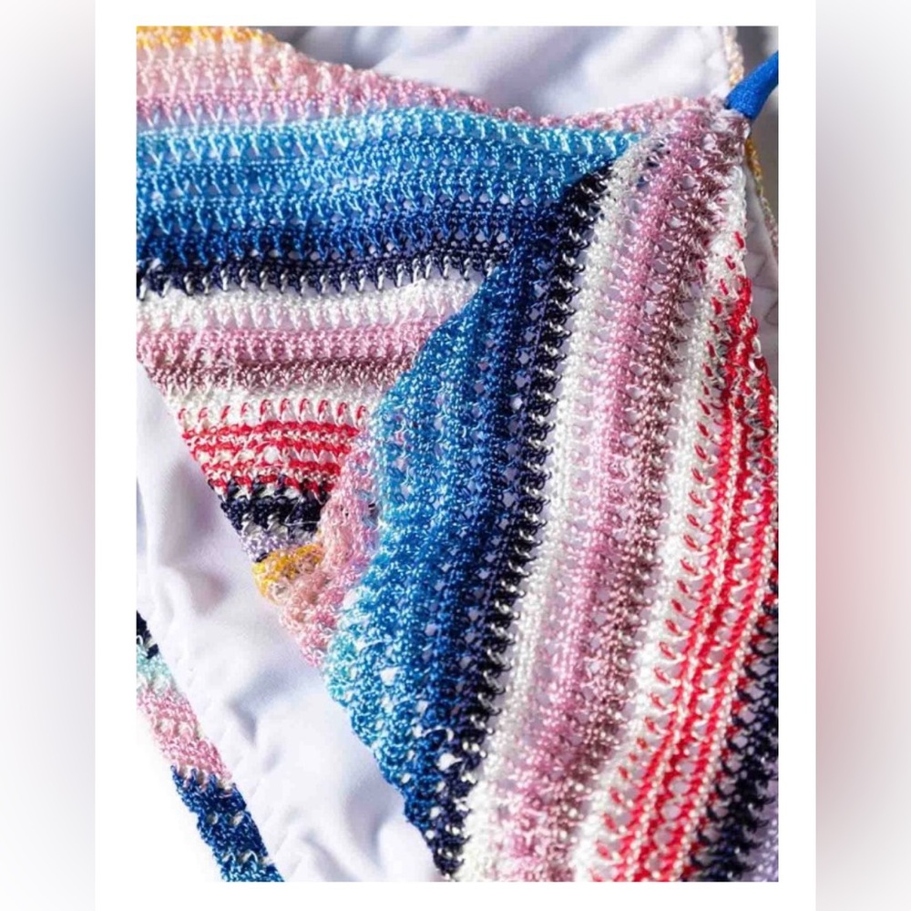 Missoni Multicolor Striped One-Shoulder Bikini — Blue Strap - Picture 3 of 16